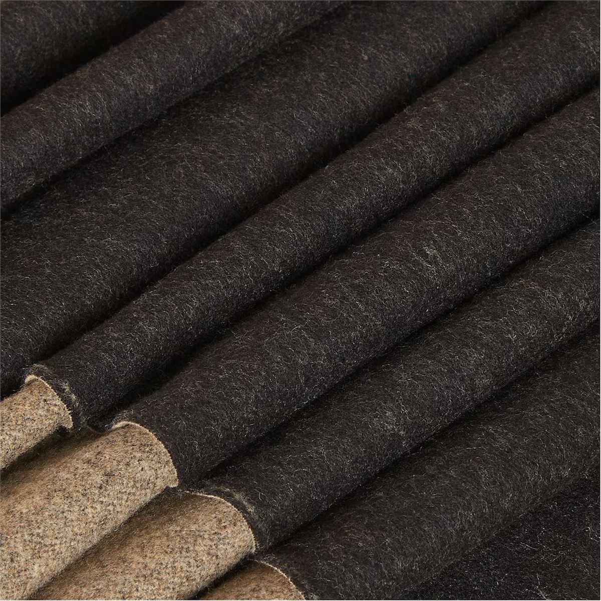 Black wool and cashmere scarf