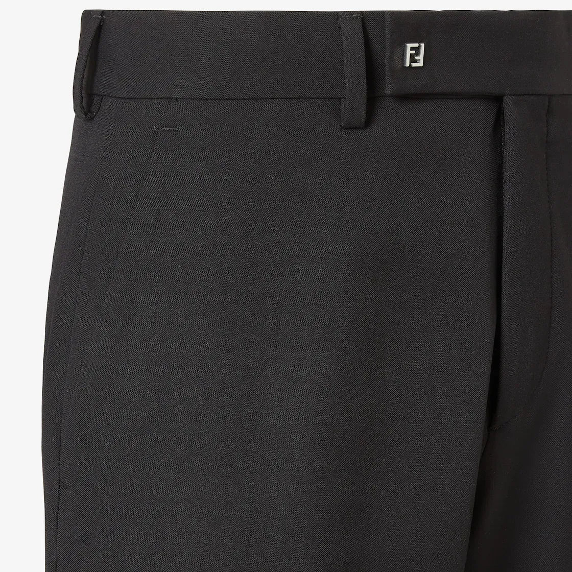 Black wool trousers-FENDI-Verso