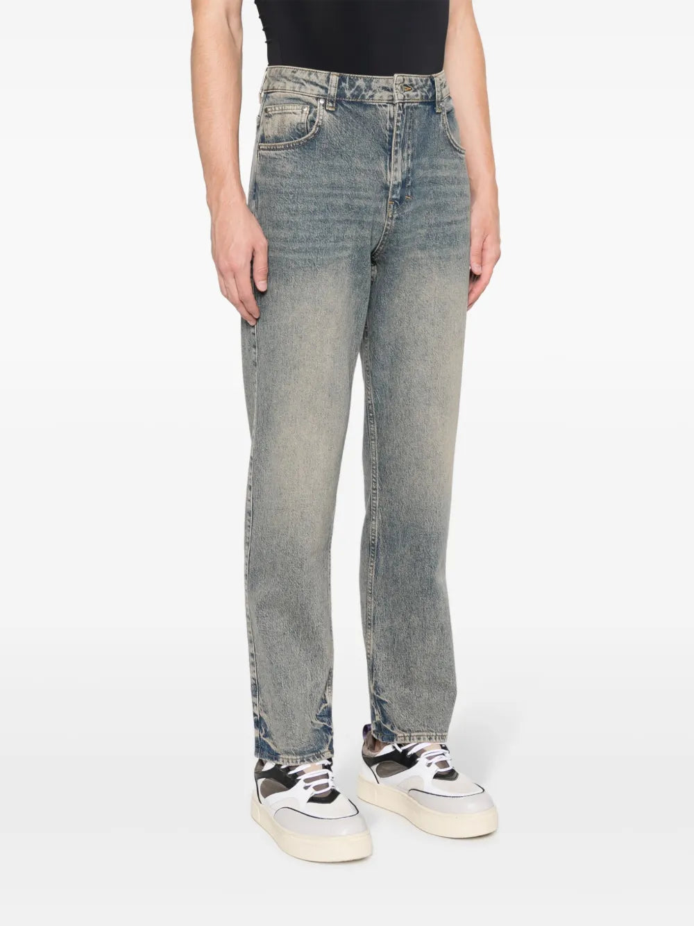 Bleached-effect straight-leg jeans-REPRESENT-Verso