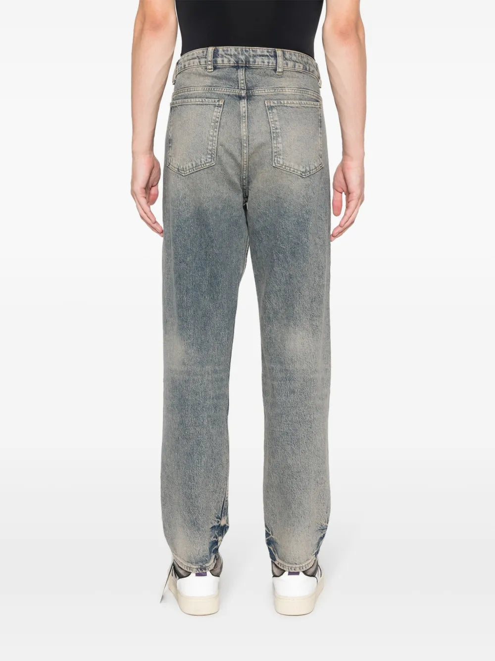 Bleached-effect straight-leg jeans-REPRESENT-Verso