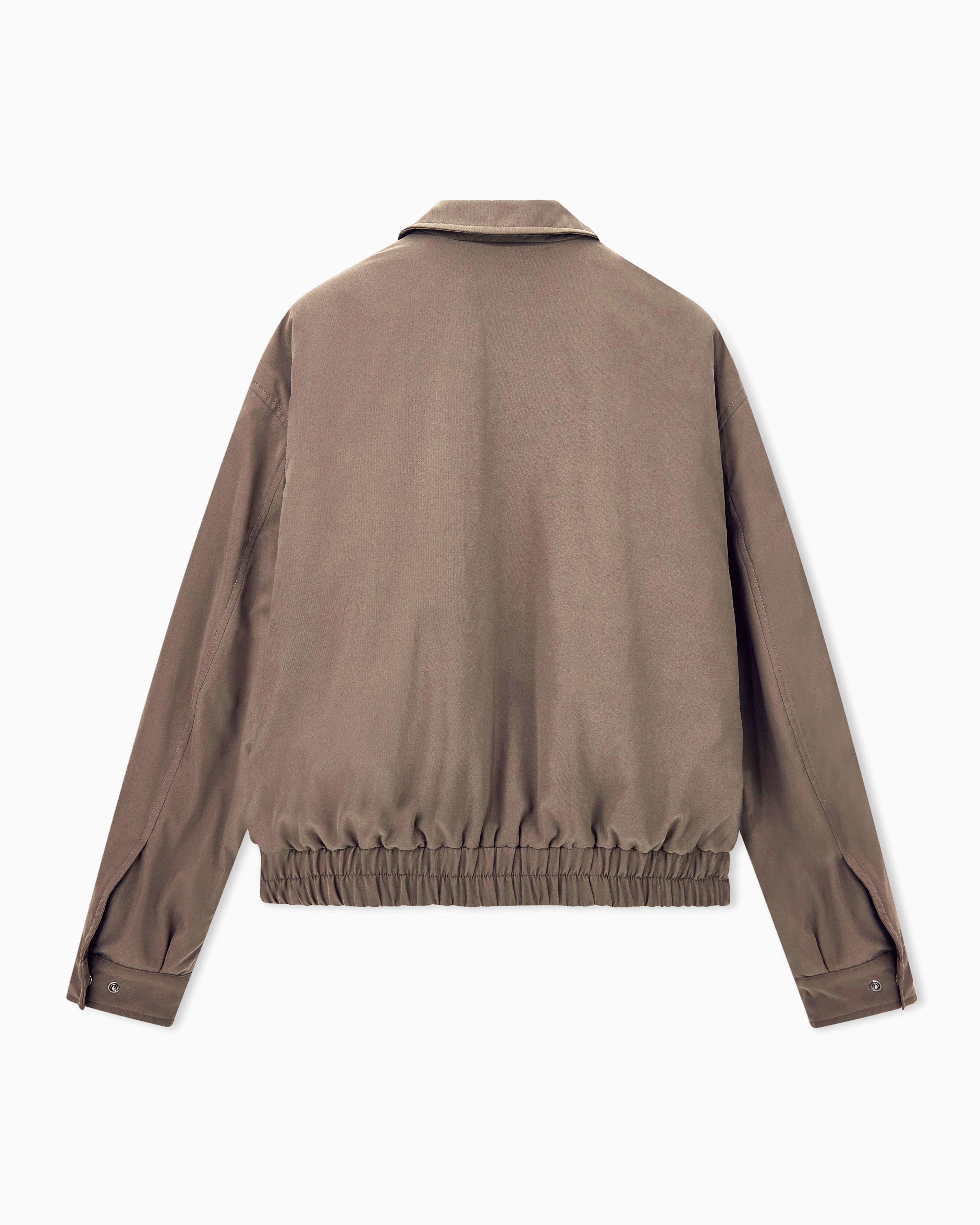 Blouson Jacket Oversized in Satin with Suede Effect-GIORGIO ARMANI-Verso