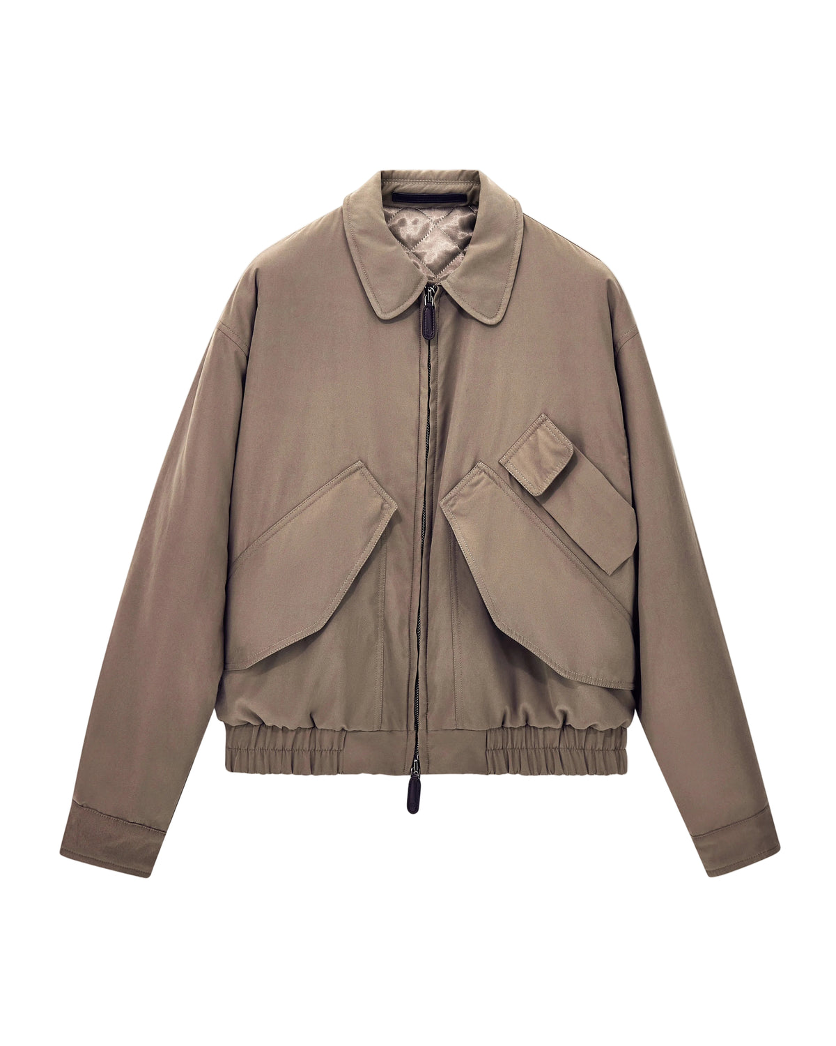 Blouson Jacket Oversized in Satin with Suede Effect-GIORGIO ARMANI-310727-48-Verso