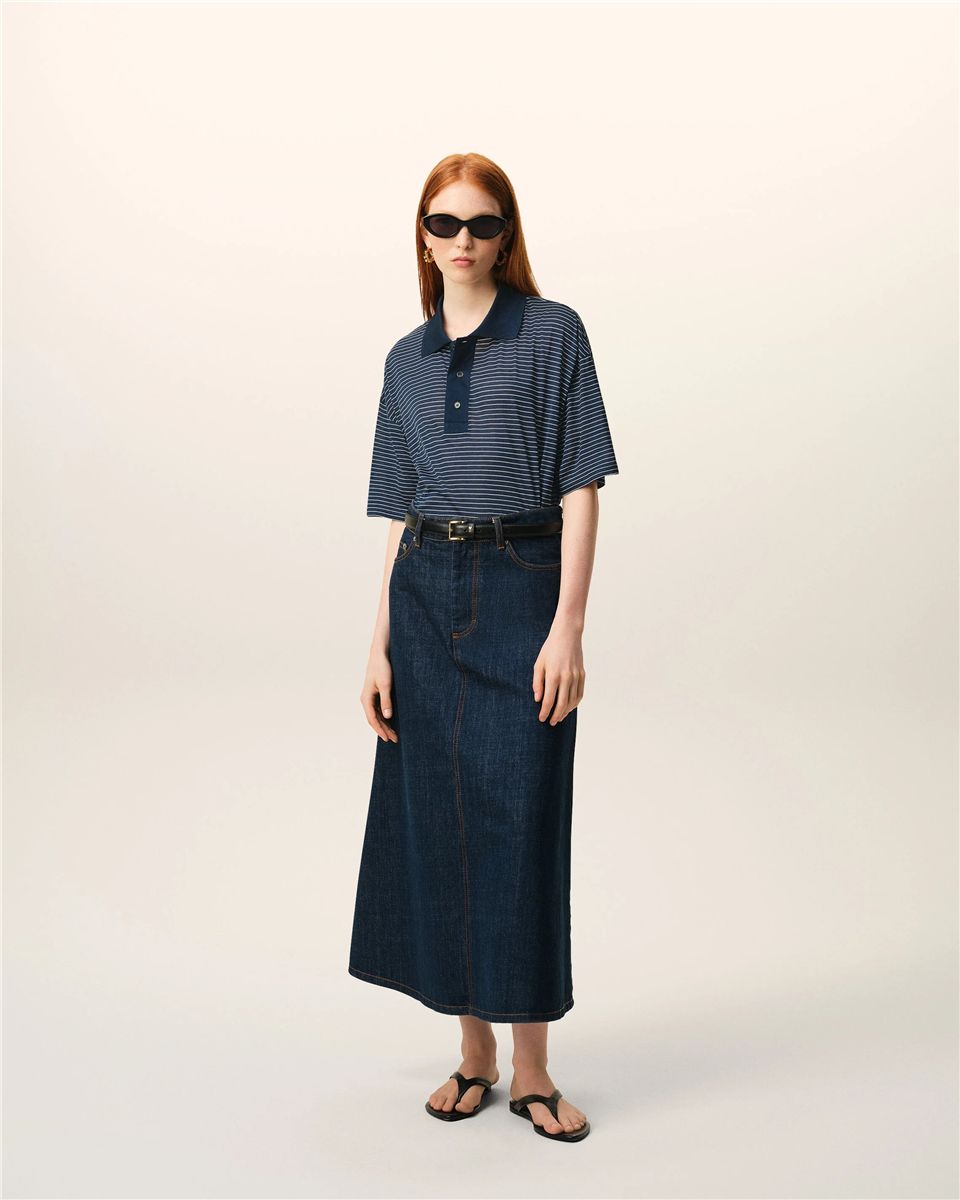 Blue cotton striped ami de coeur polo-AMI-Verso