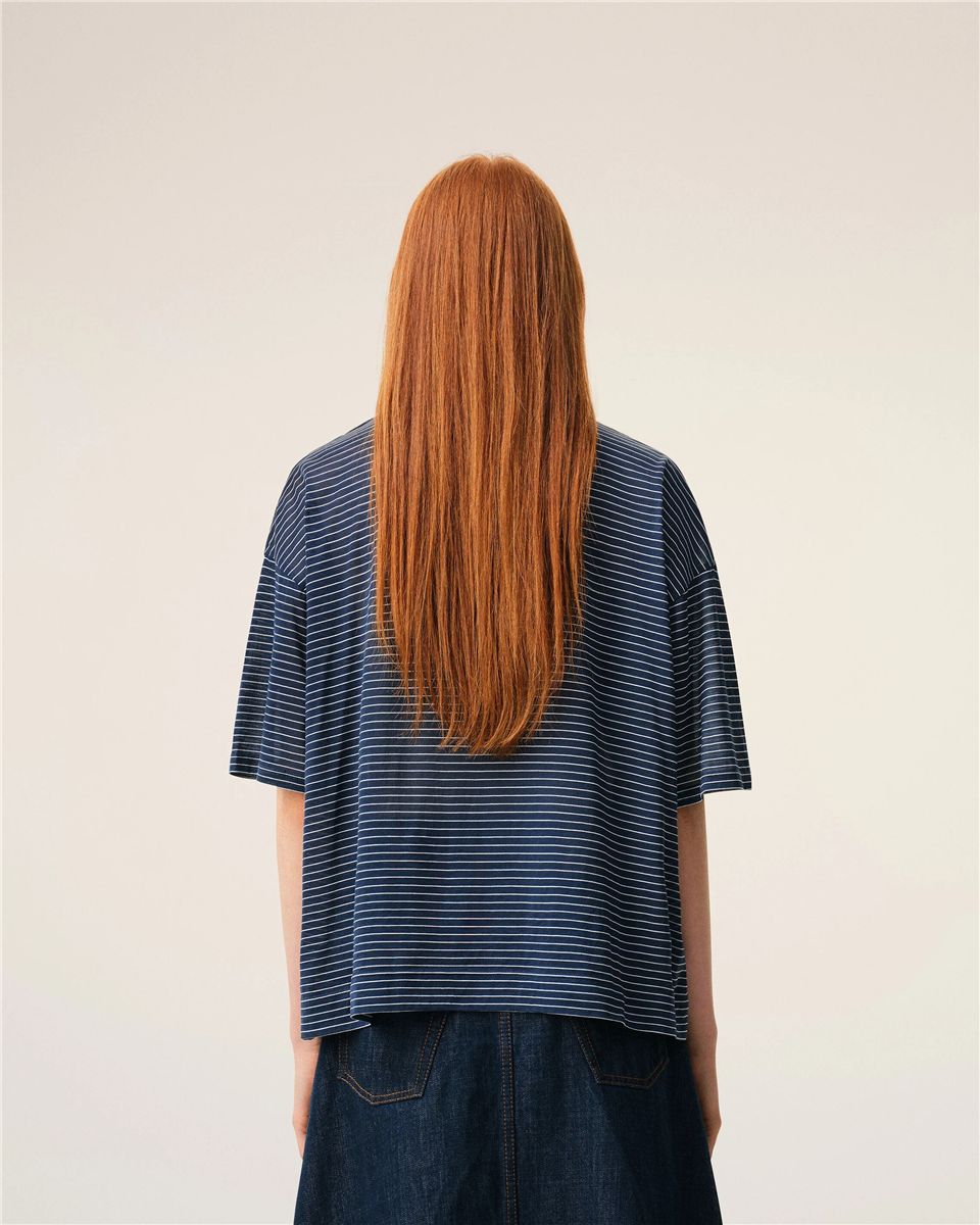 Blue cotton striped ami de coeur polo-AMI-Verso