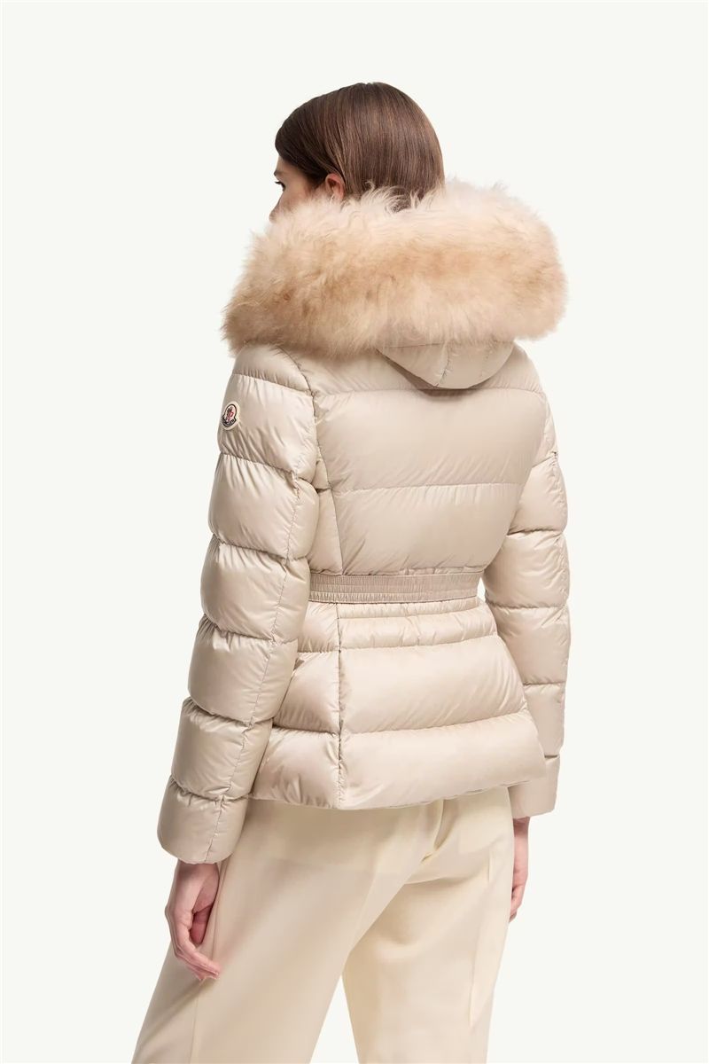 Boed hooded shearling-trimmed short down jacket-MONCLER-Verso