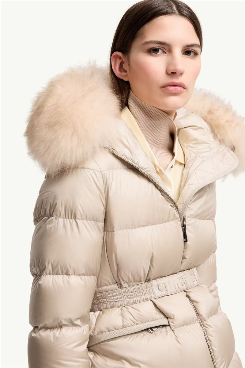 Boed hooded shearling-trimmed short down jacket-MONCLER-Verso