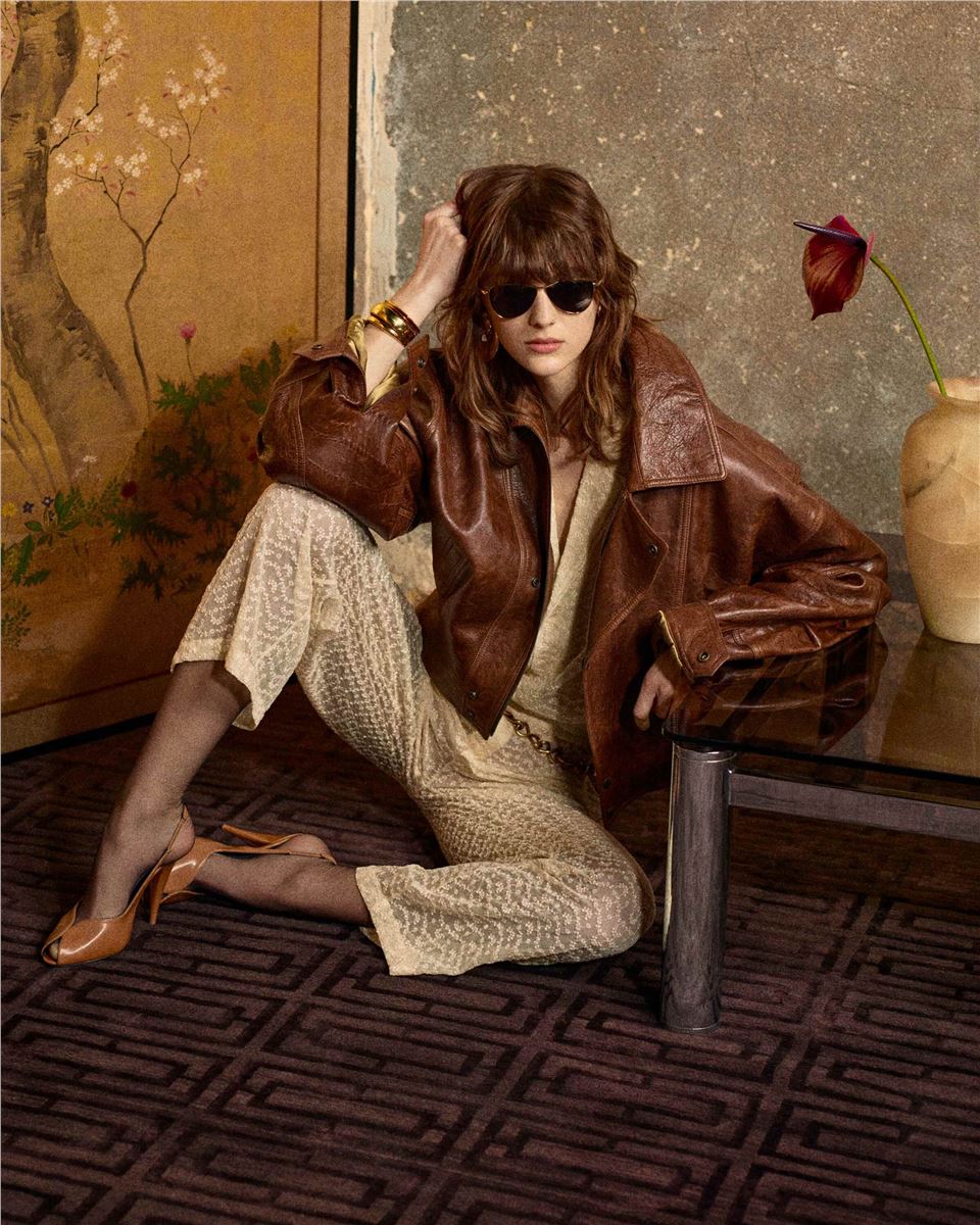 BOMBER JACKET IN AGED LAMBSKIN-SAINT LAURENT-Verso