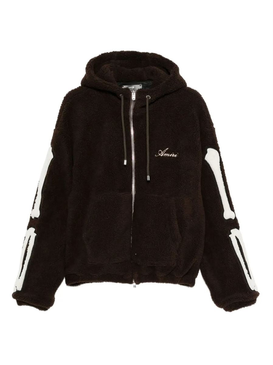 Bones Fleece Zip Hoodie-AMIRI-Verso