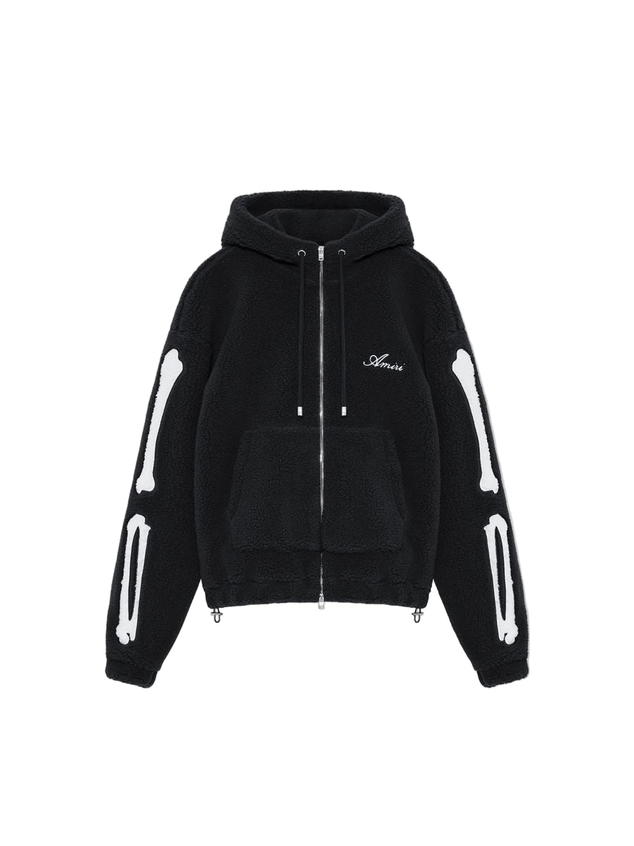 Bones Fleece Zip Hoodie-AMIRI-Verso