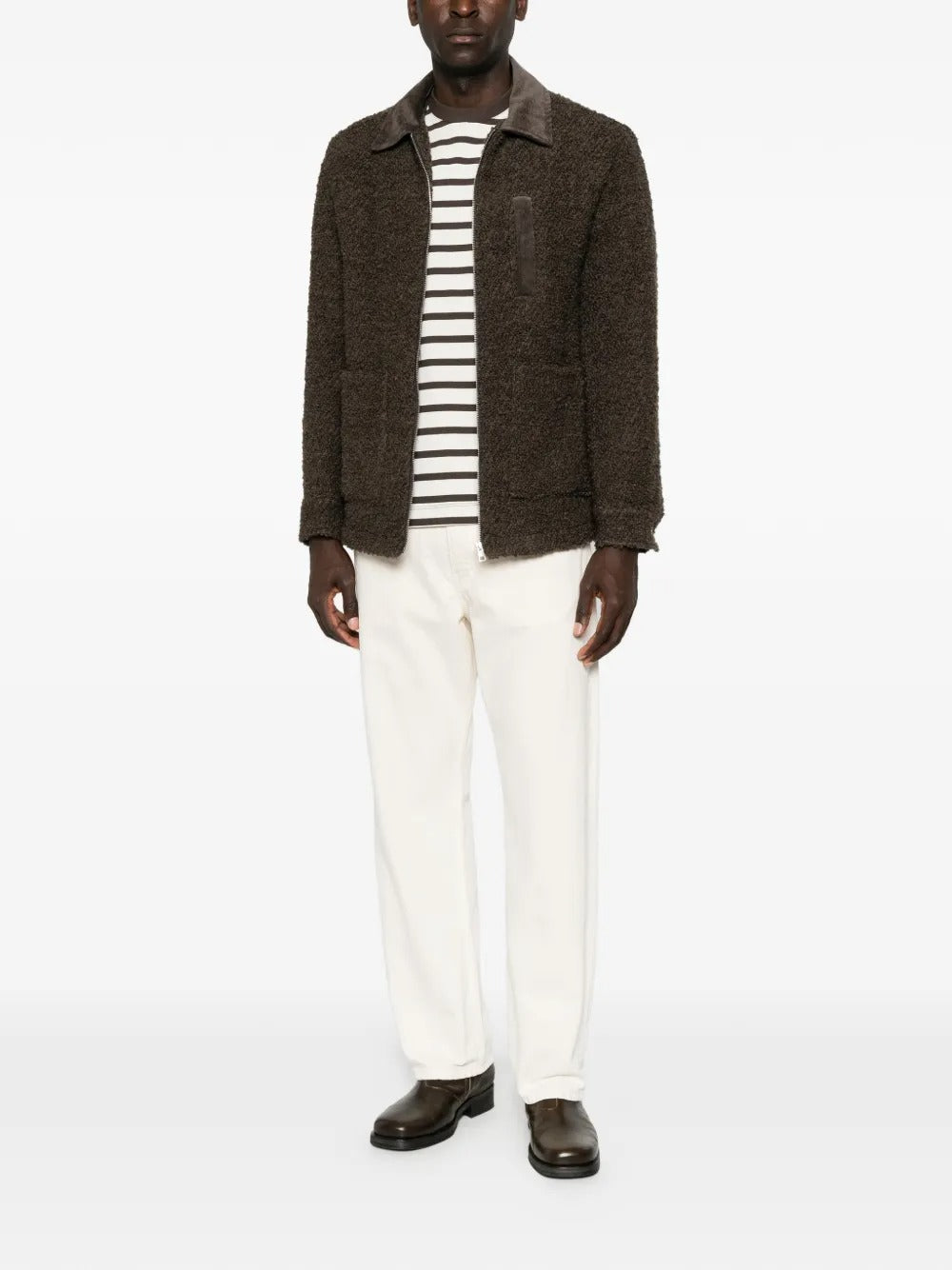 Amaranto bouclé corduroy-collar jacket-AMARÁNTO-Verso