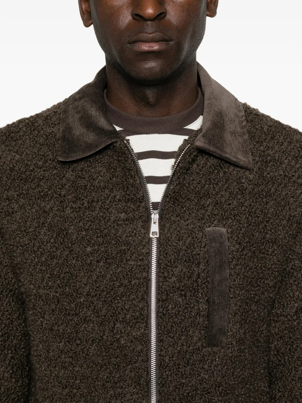 Amaranto bouclé corduroy-collar jacket-AMARÁNTO-Verso