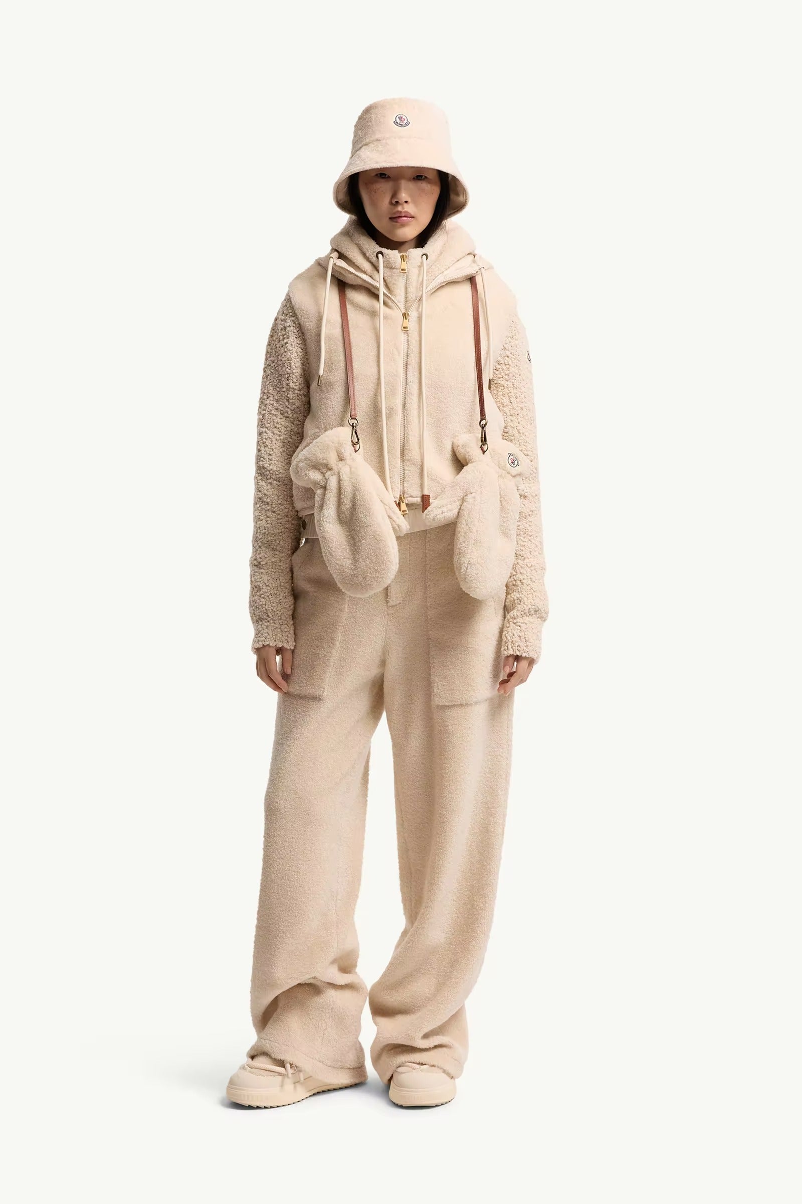 Bouclé & Teddy Zip-Up Hoodie-MONCLER-Verso