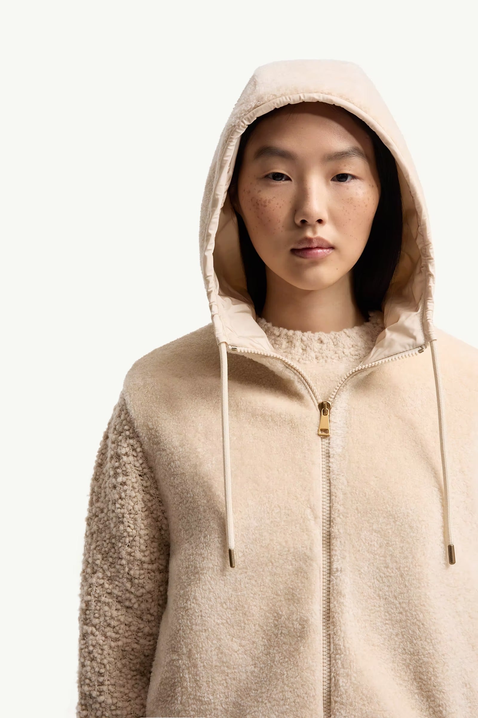 Bouclé & Teddy Zip-Up Hoodie-MONCLER-Verso