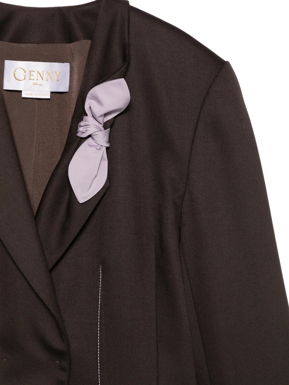 Bow-detail contrast-stitch blazer-GENNY-Verso