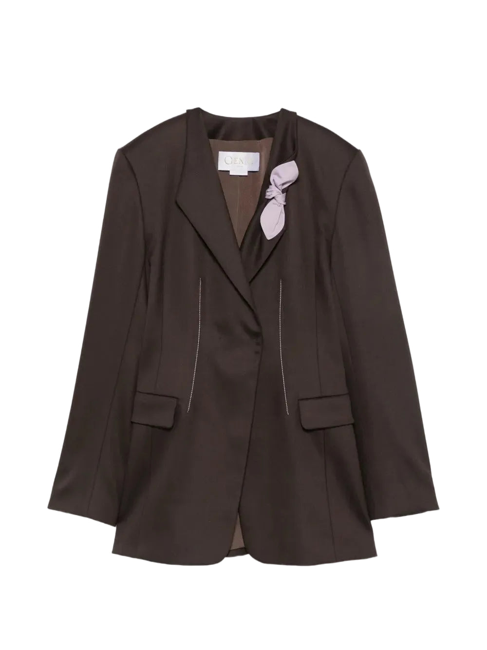 Bow-detail contrast-stitch blazer-GENNY-315900-40-Verso