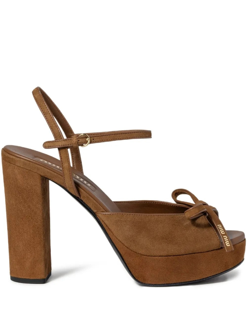 Bow-detail Heeled Sandals-MIU MIU-Verso