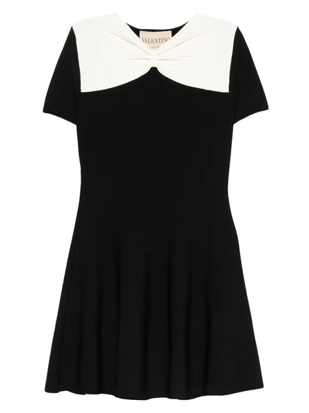 red valentino black dress with bow Bow-detail Mini The Hollies - Long Size:MEDIUM (up to approx 150cm) dovr_syncoff neck long puff sleeves