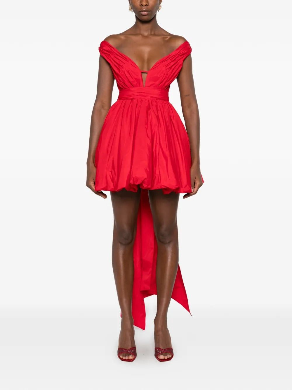 Bow-detail ruched mini dress-BLUMARINE-Verso