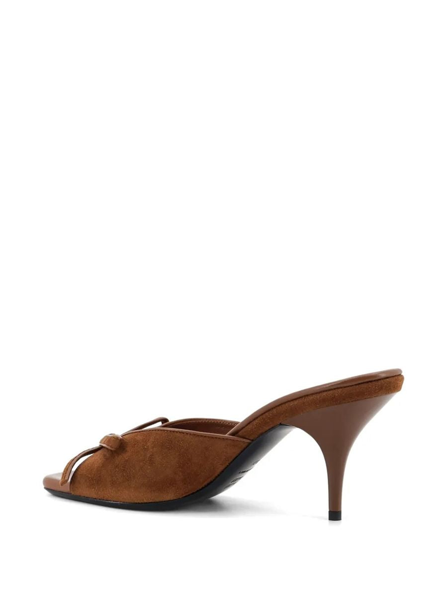 Bow-detail suede sandals-MIU MIU-Verso