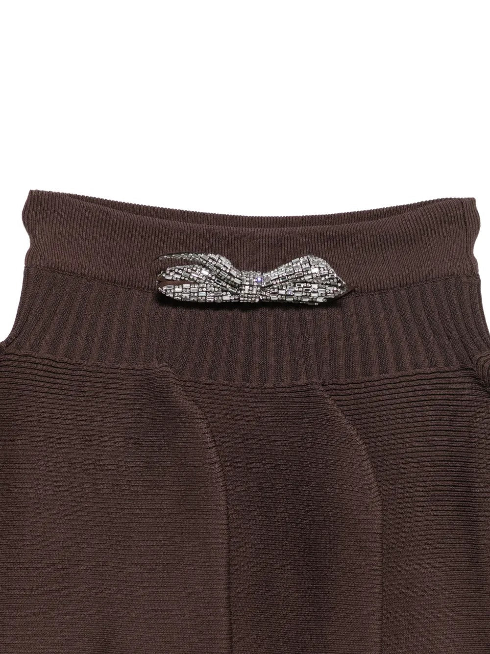 Bow-embellished peplum midi skirt-GENNY-Verso