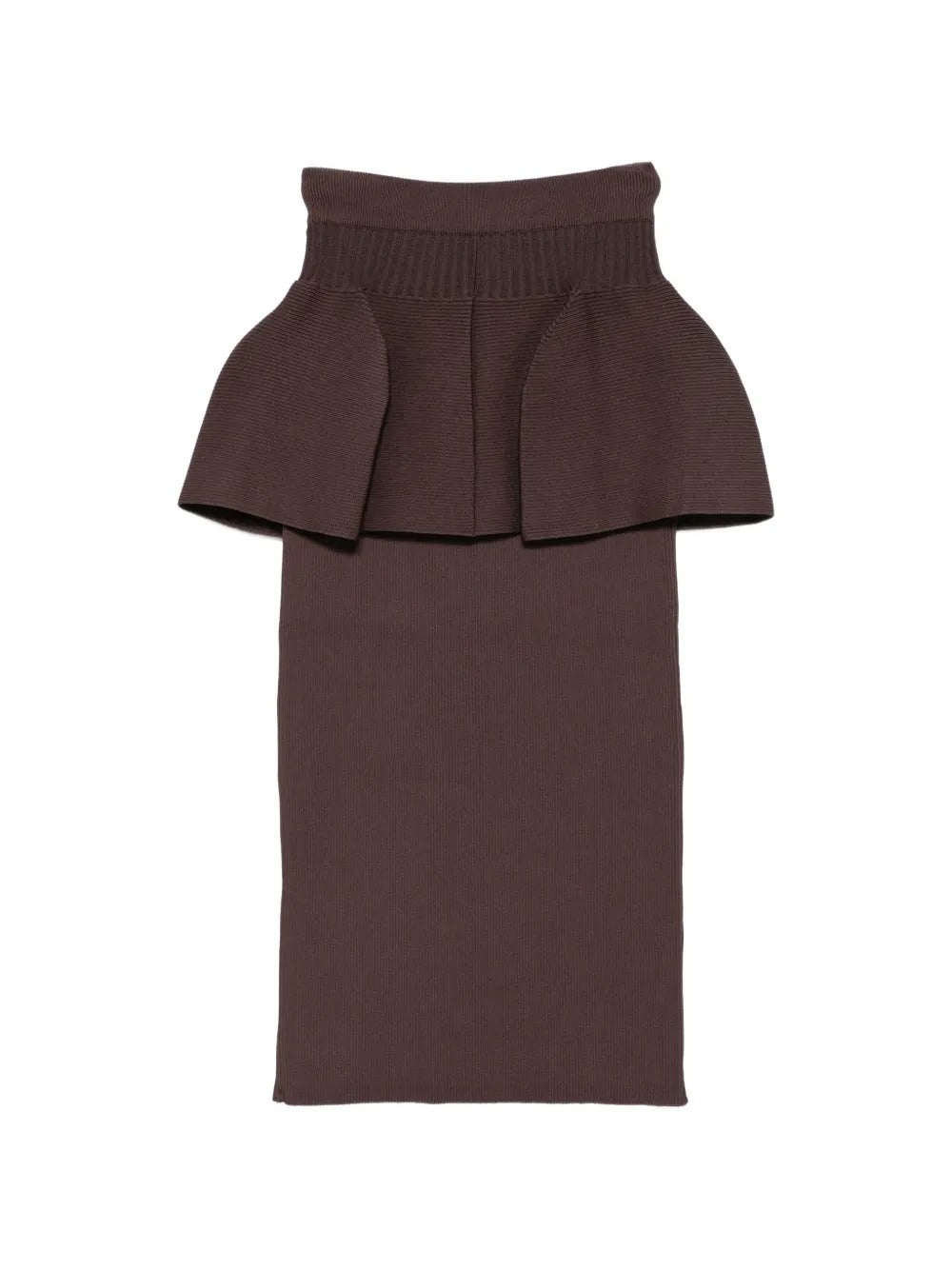 Bow-embellished peplum midi skirt-GENNY-Verso