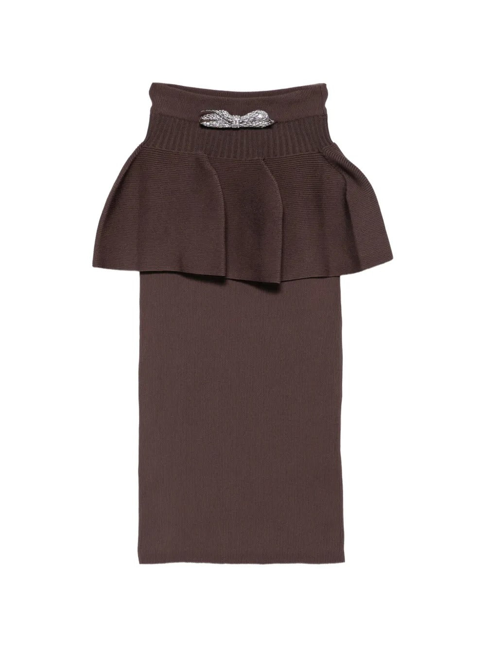 Bow-embellished peplum midi skirt-GENNY-315899-40-Verso