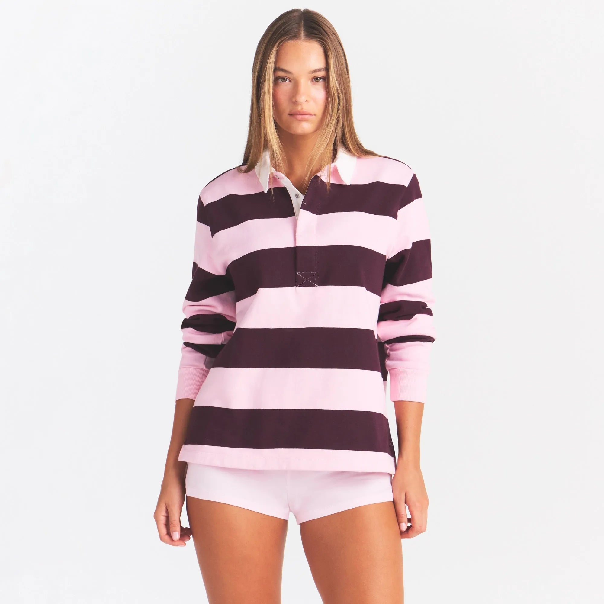 Boyfriend Fleece Oversized Polo-SKIMS-Verso