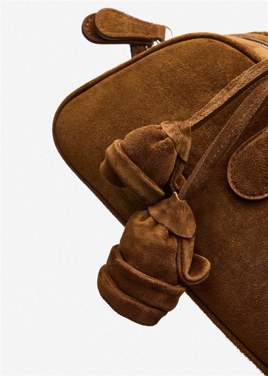 Brigitte trapeze in light brown suede with flower charm-MAGDA BUTRYM-Verso