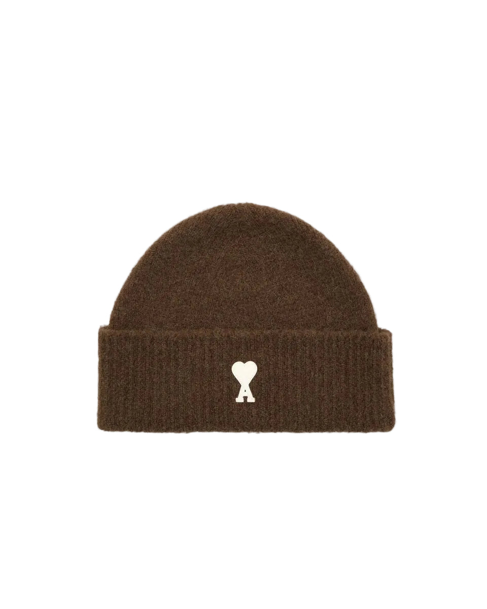 Beige alpaca beanie with ami de coeur-AMI-309447-TU-TU-Verso