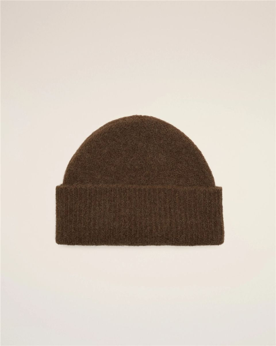 Beige alpaca beanie with ami de coeur-AMI-Verso
