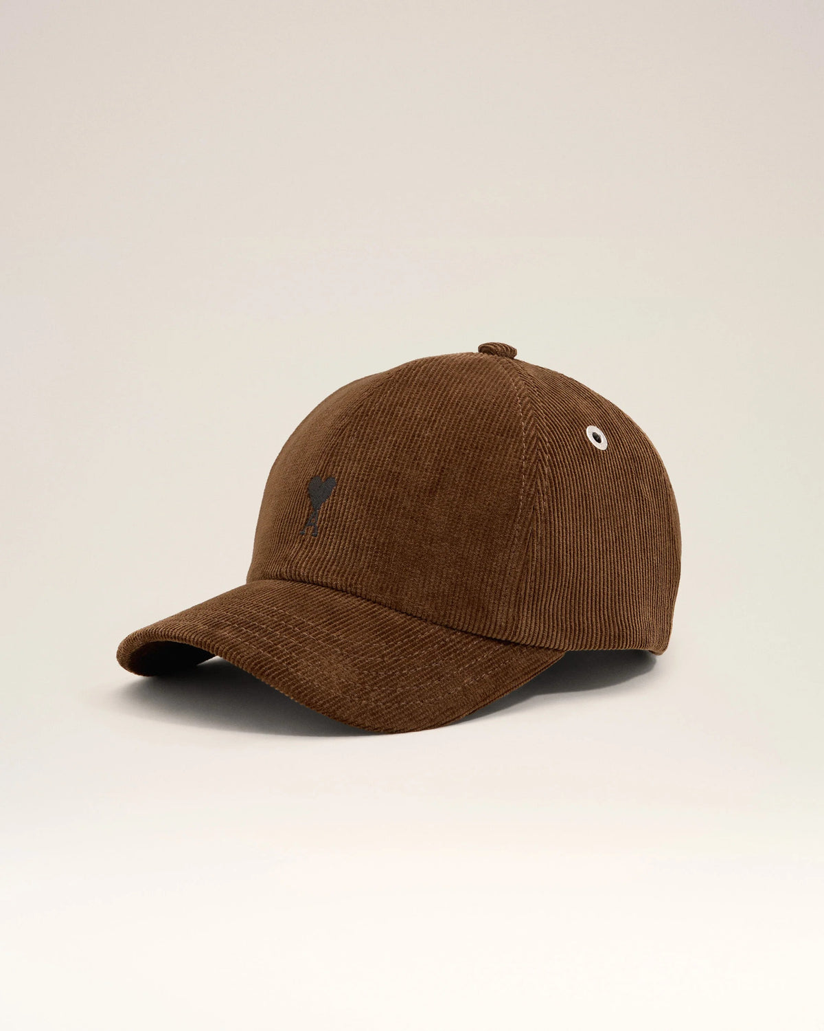 Brown corduroy cotton cap with ami de coeur-AMI-Verso