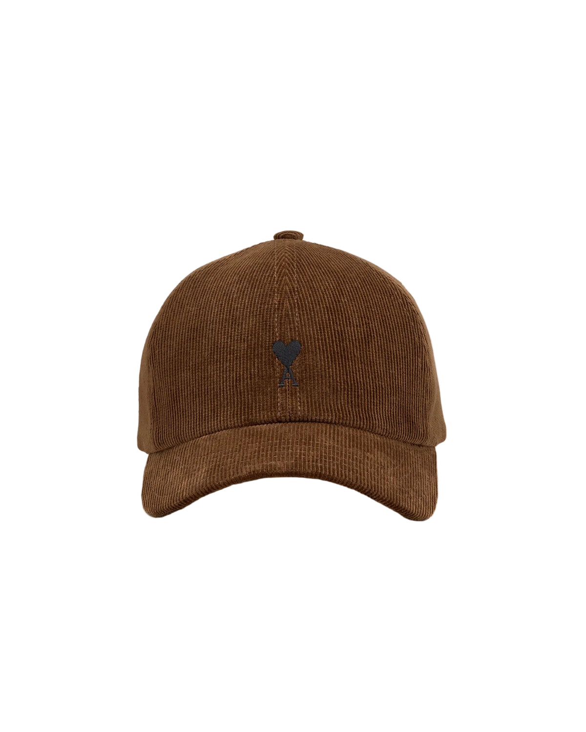 Brown corduroy cotton cap with ami de coeur-AMI-309444-TU-TU-Verso