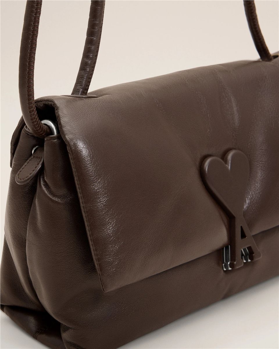 Brown cowhide leather voulez-vous bag-AMI-Verso