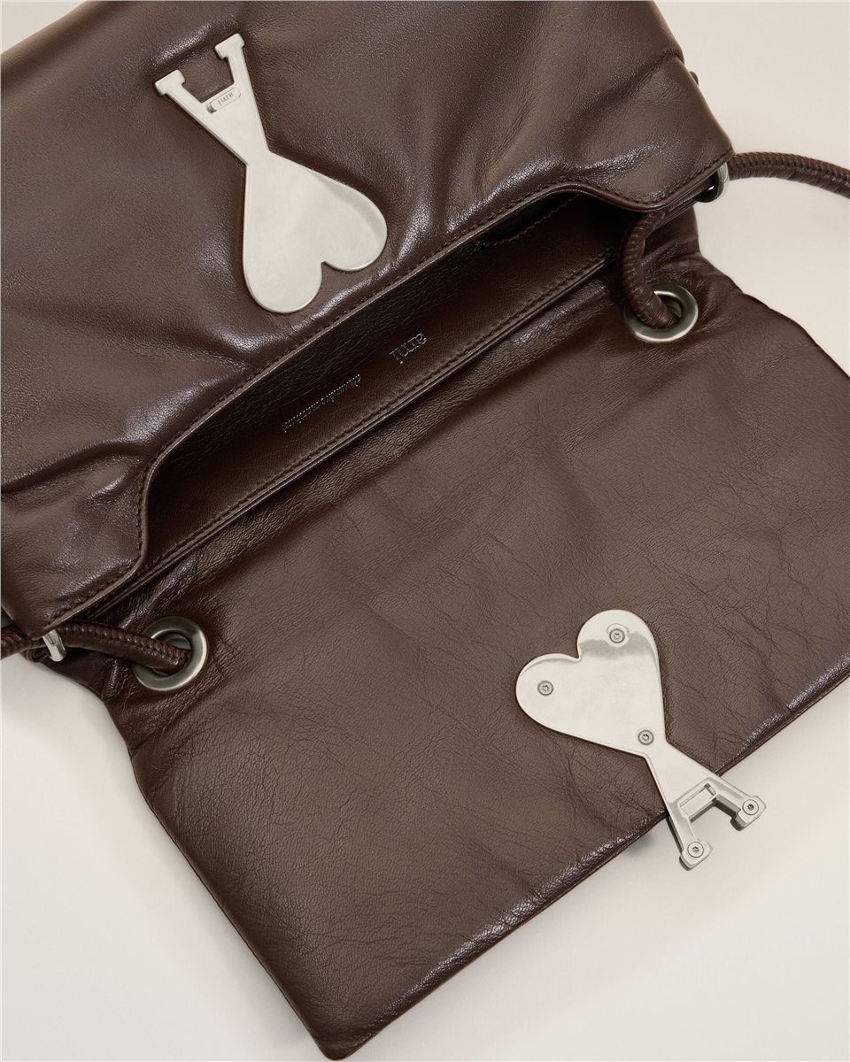Brown cowhide leather voulez-vous bag-AMI-Verso