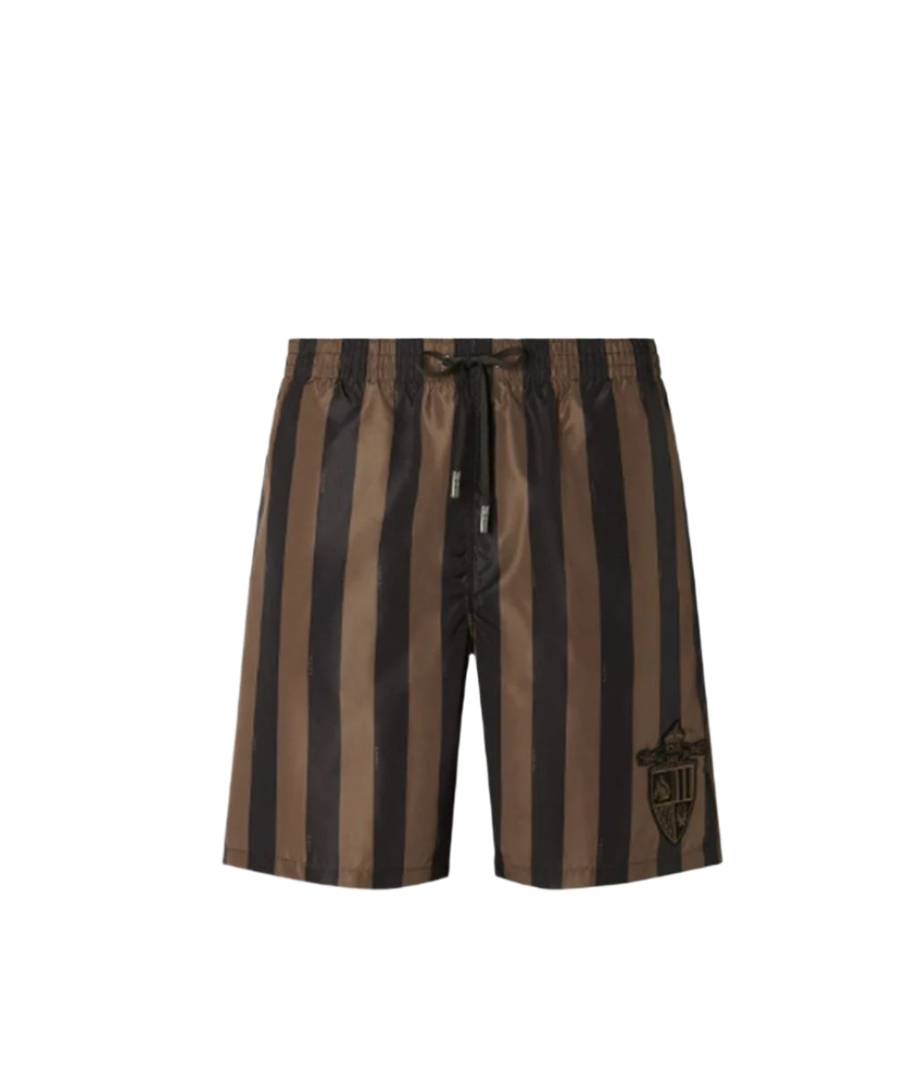 BROWN PEQUIN NYLON SHORTS - FENDI - Verso