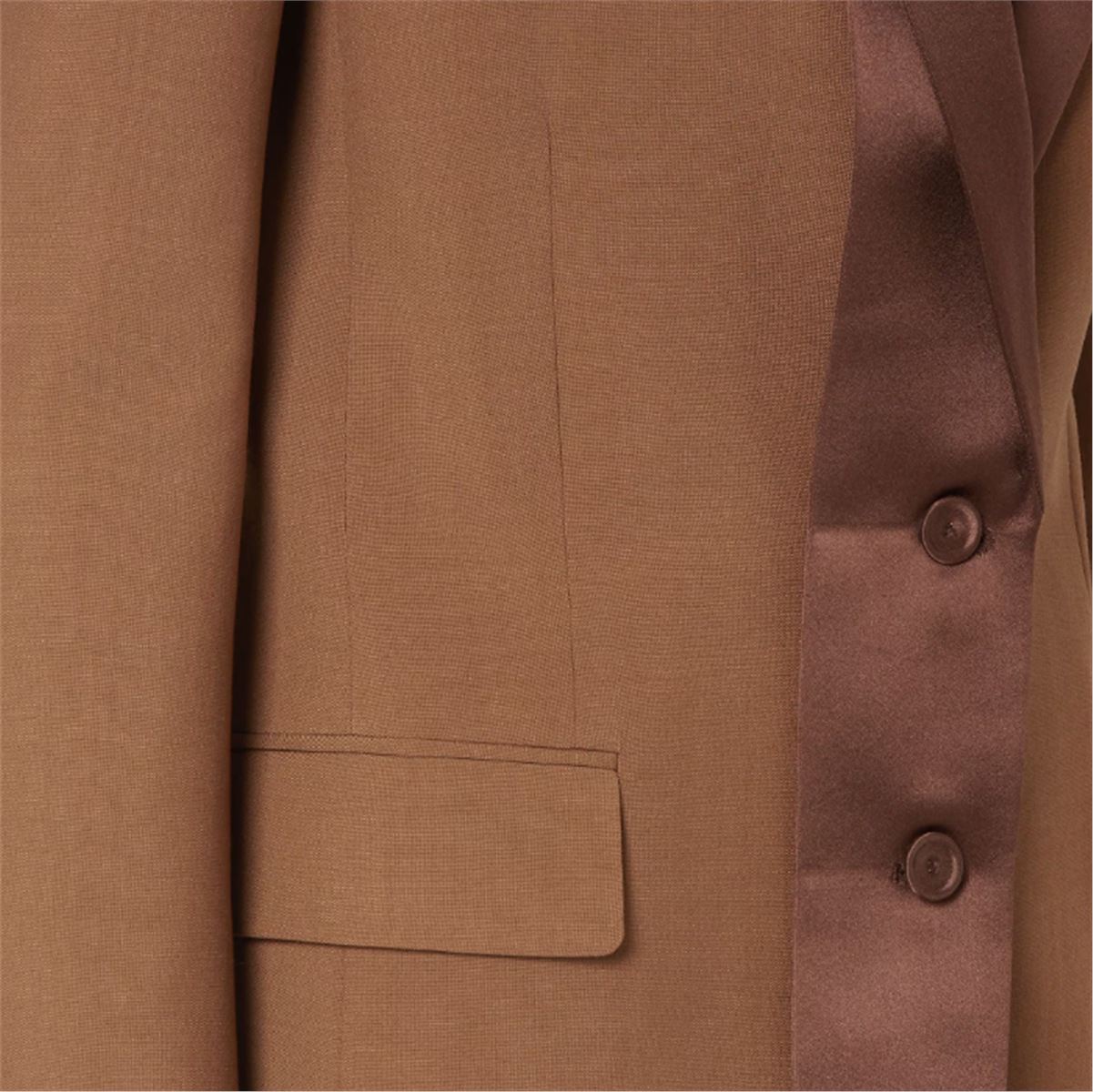 BROWN WOOL AND MOHAIR BLAZER-FENDI-Verso