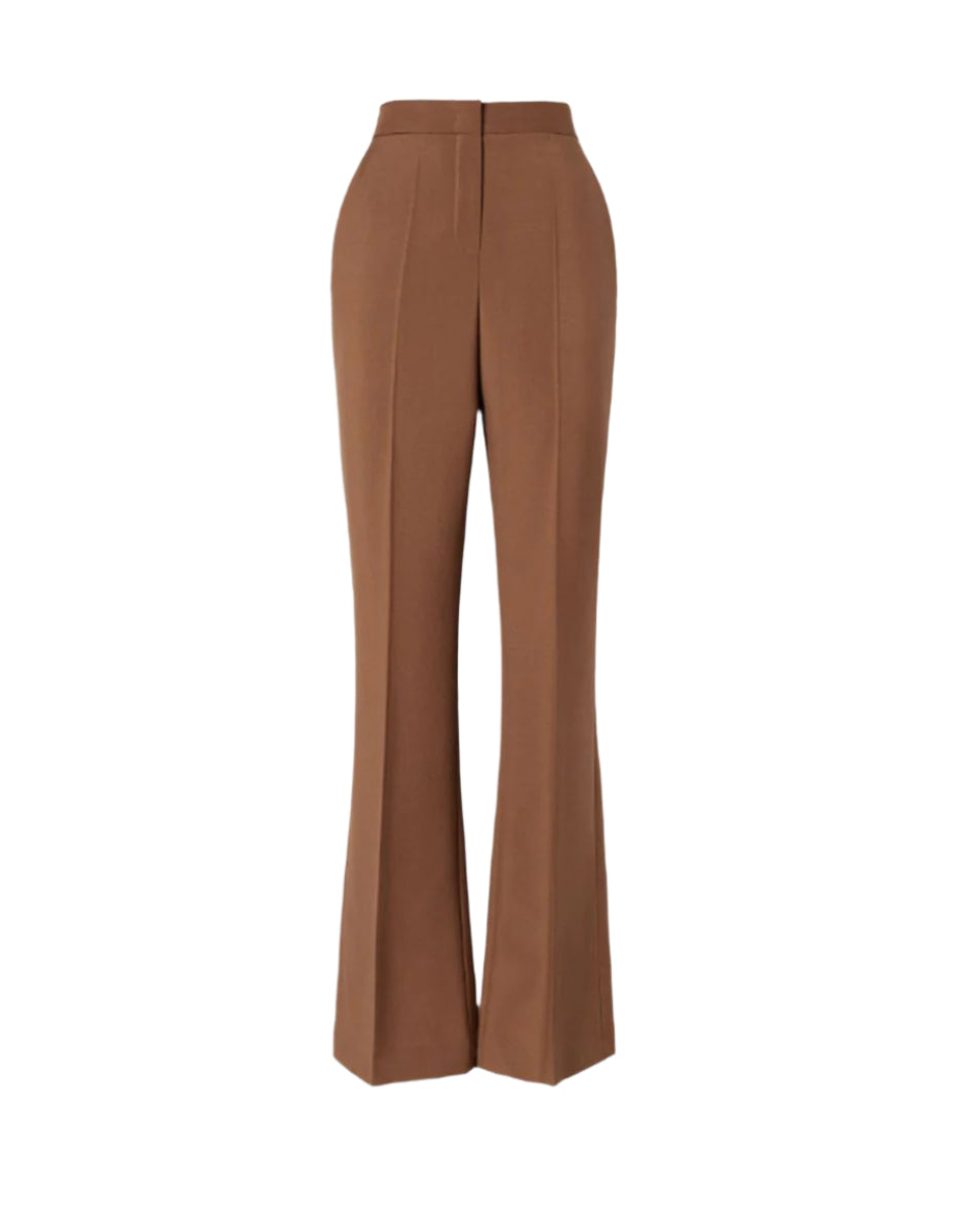 BROWN WOOL AND MOHAIR TROUSERS-FENDI-Verso