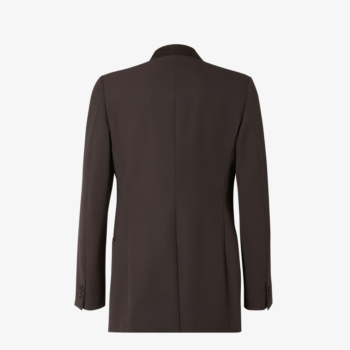 Brown wool crêpe blazer-FENDI-Verso