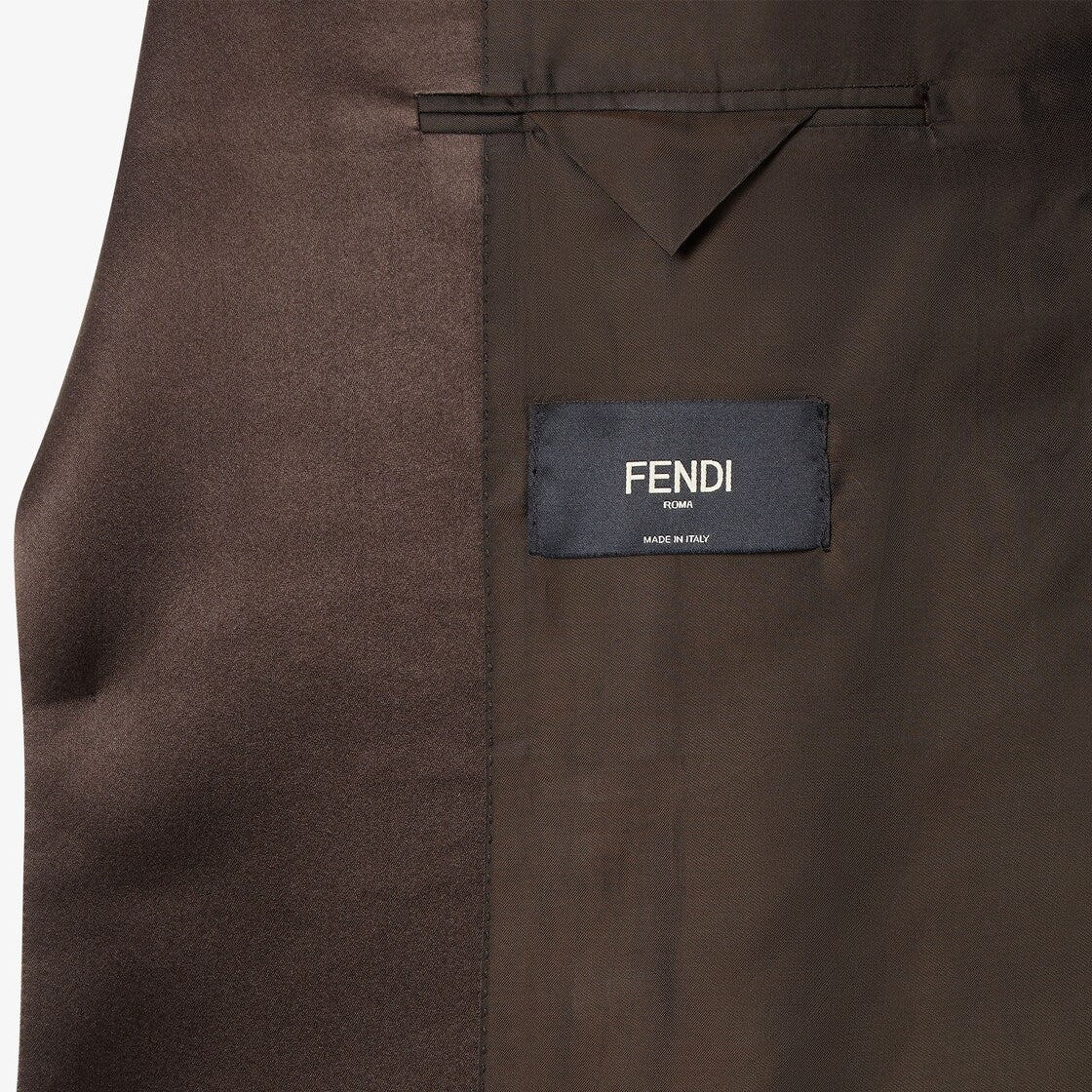 Brown wool crêpe blazer-FENDI-Verso