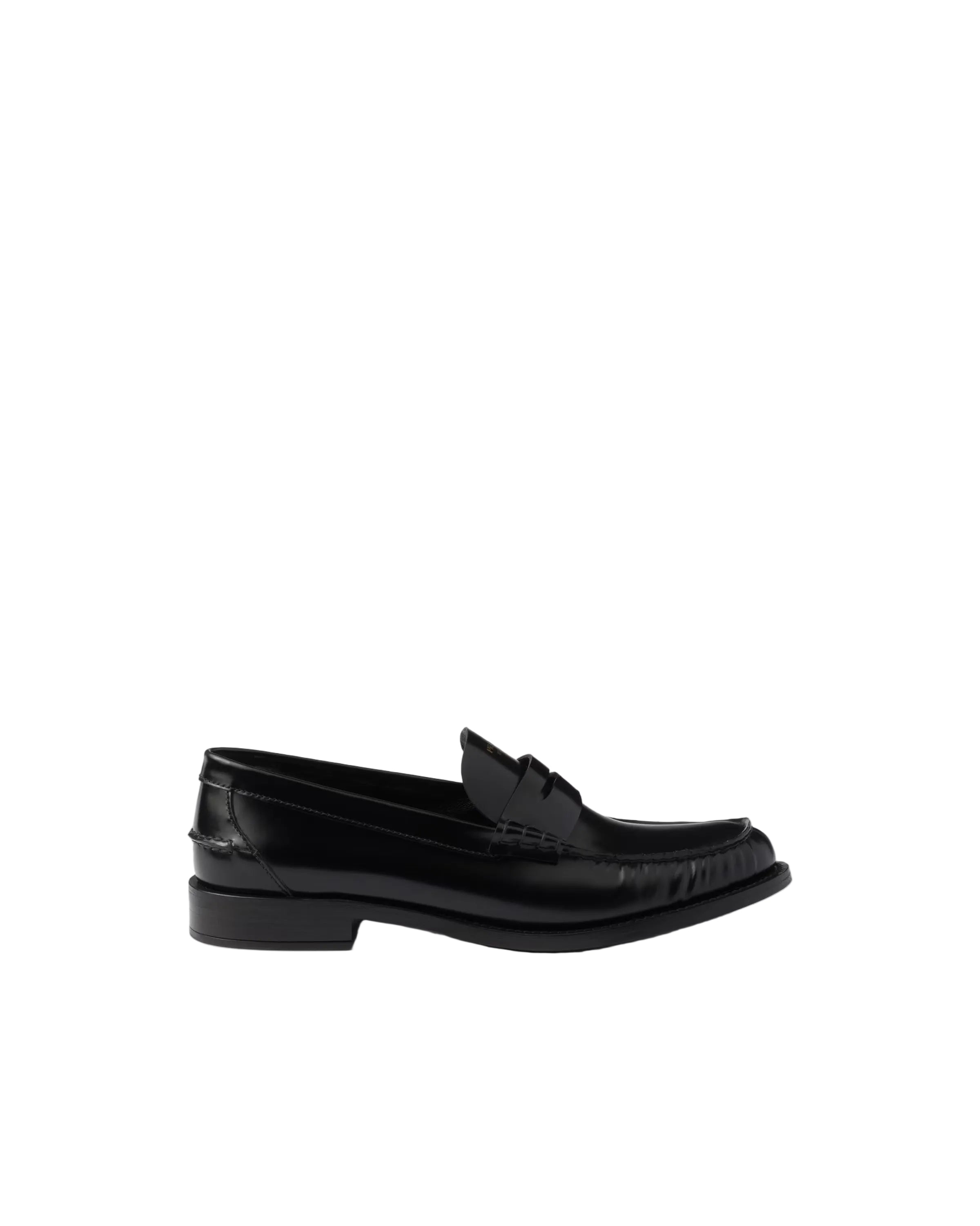 Brushed leather loafers-PRADA-Verso