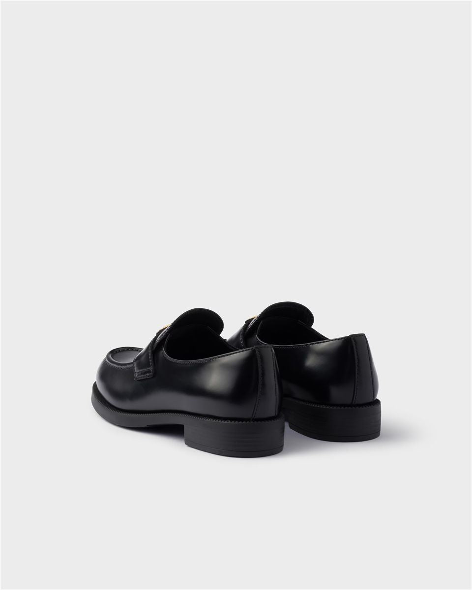 Brushed Leather Loafers-PRADA-Verso