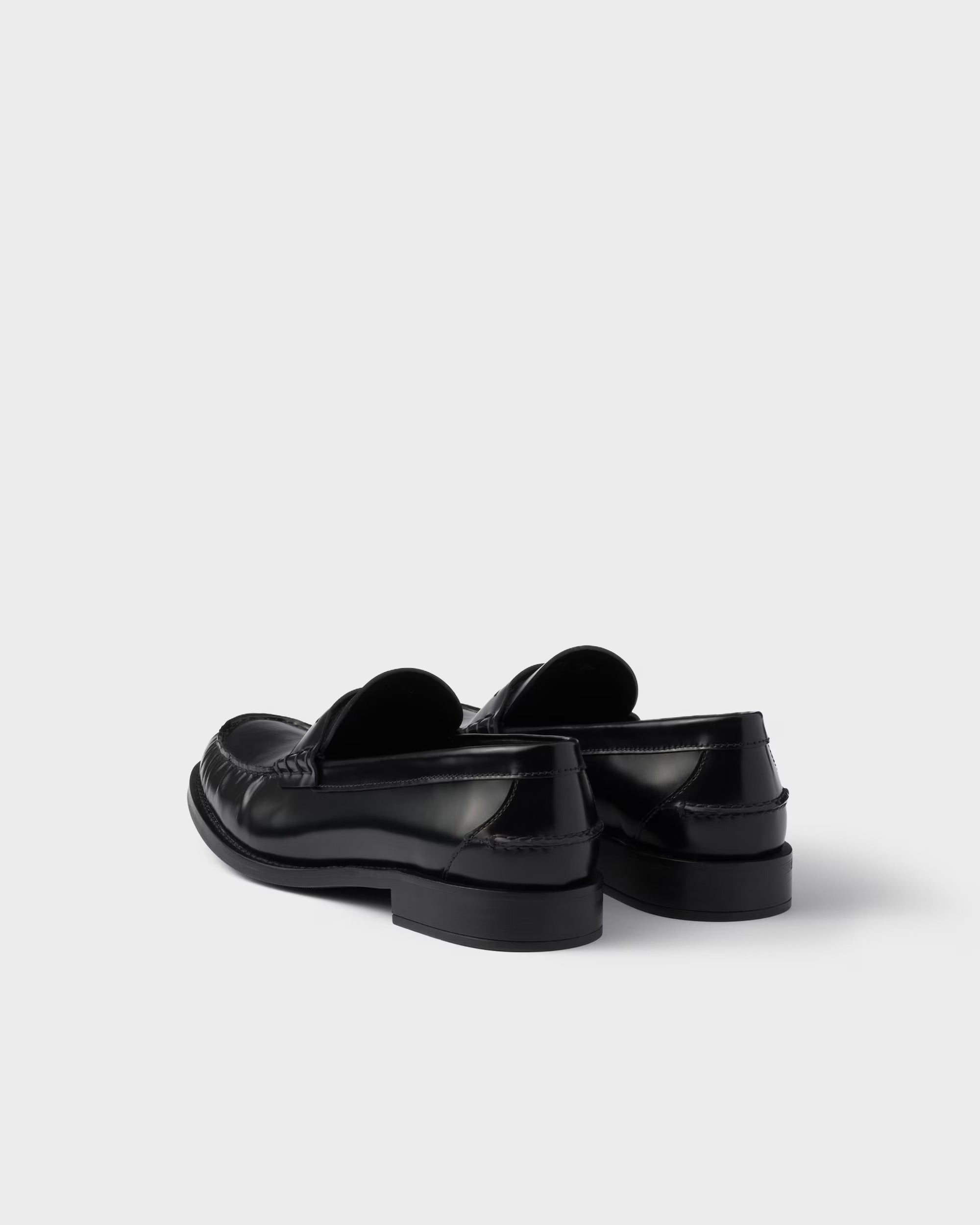 Brushed leather loafers-PRADA-Verso