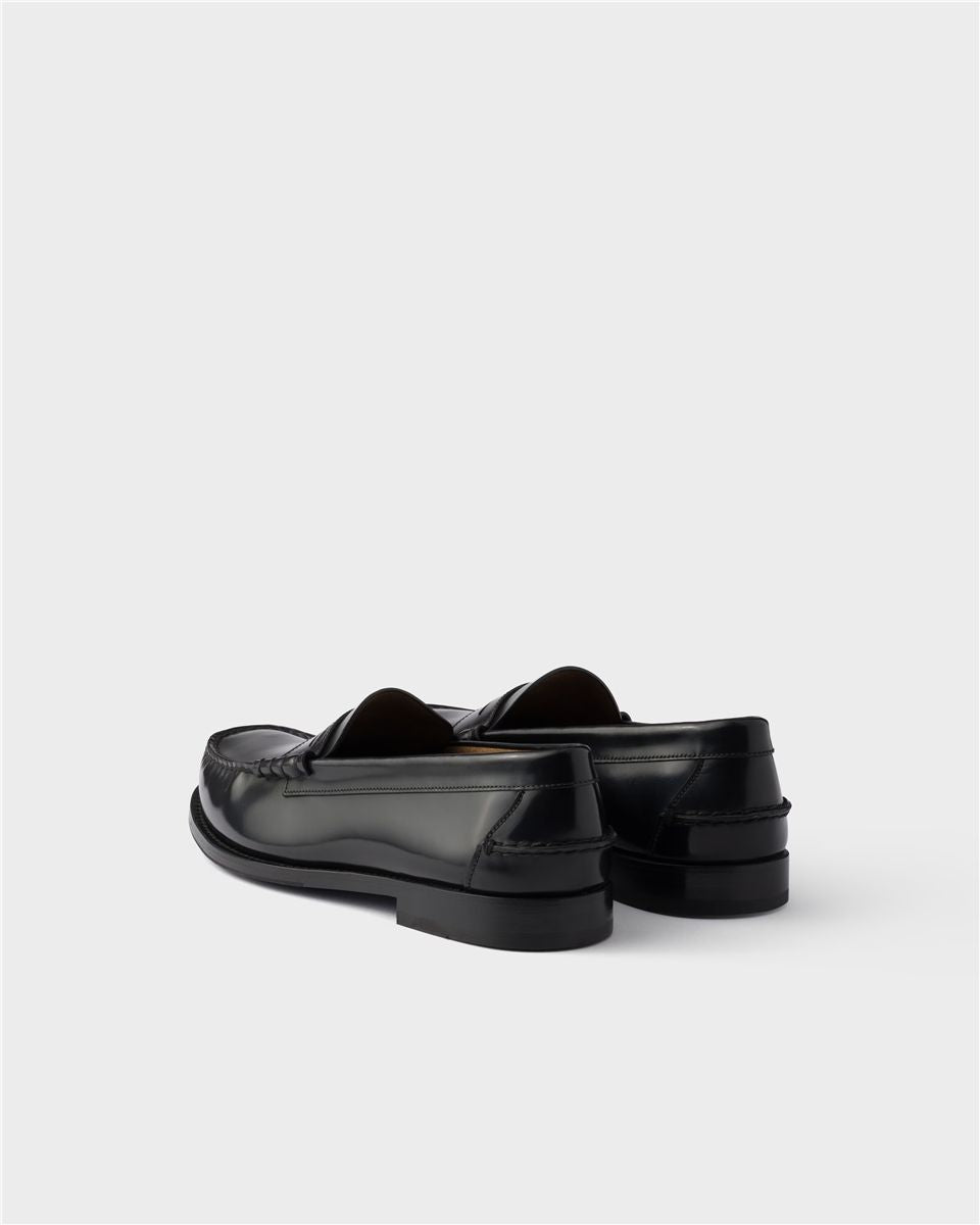 Brushed leather loafers-PRADA-Verso