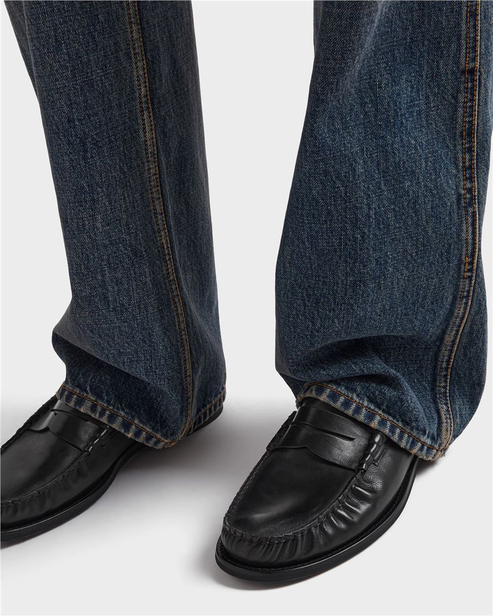 Brushed leather loafers-PRADA-Verso