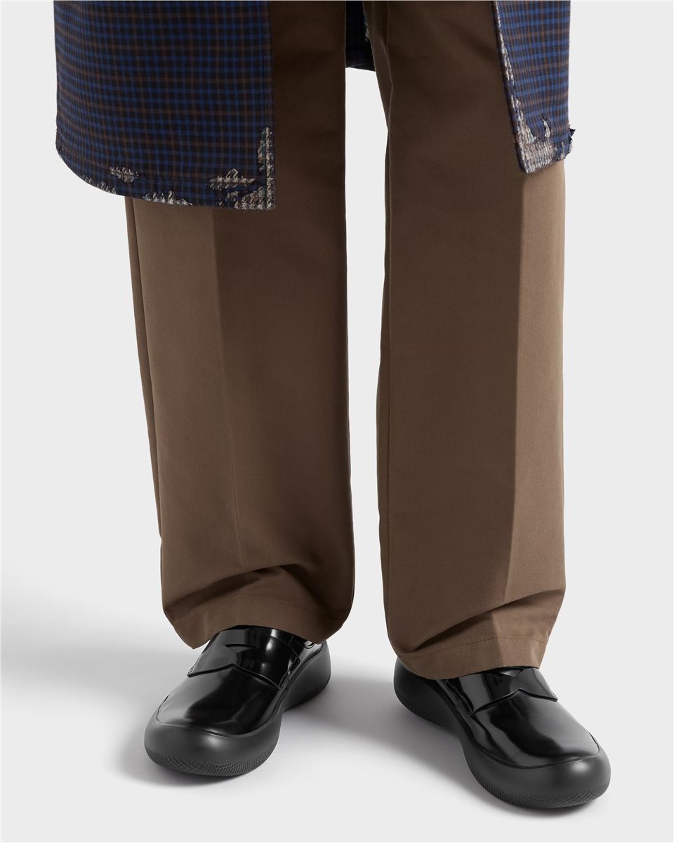 Brushed leather loafers-PRADA-Verso