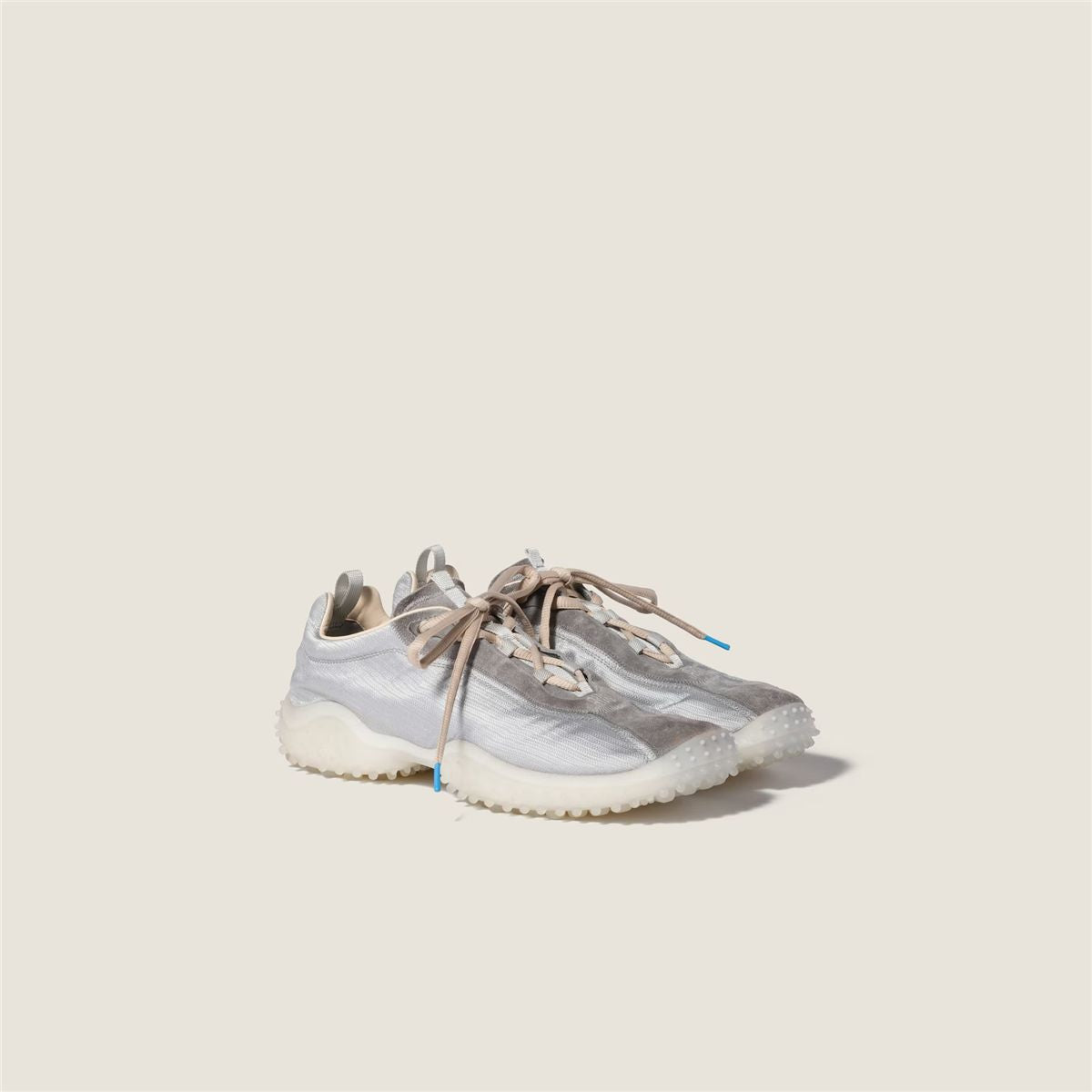 Bubble technical fabric and suede sneakers-MIU MIU-Verso