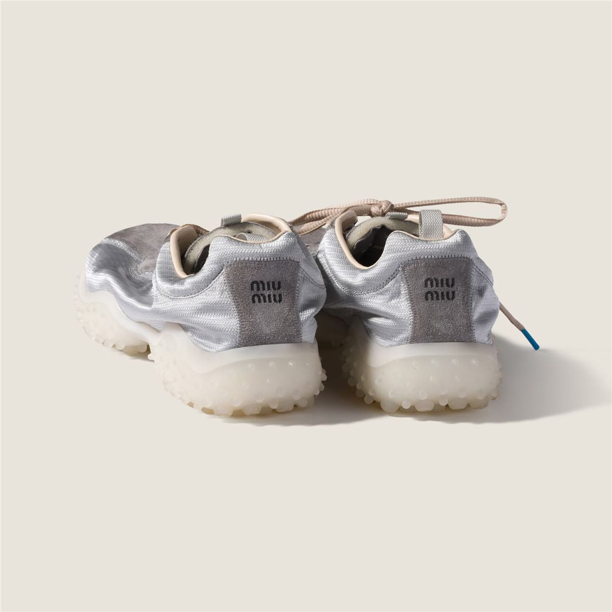 Bubble technical fabric and suede sneakers-MIU MIU-Verso