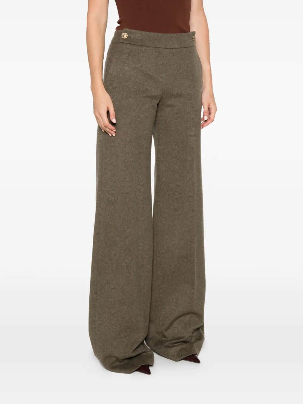 Buckle-detail wide-leg trousers-ERMANNO SCERVINO-Verso