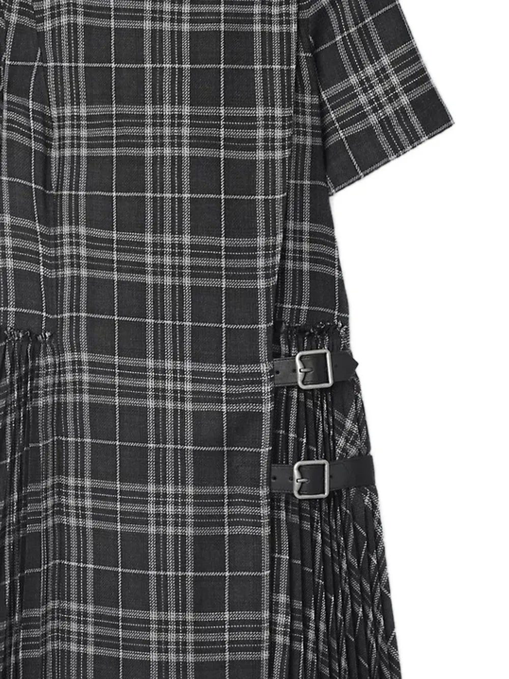 Buckle Pleated Check-print Dress-BURBERRY-Verso