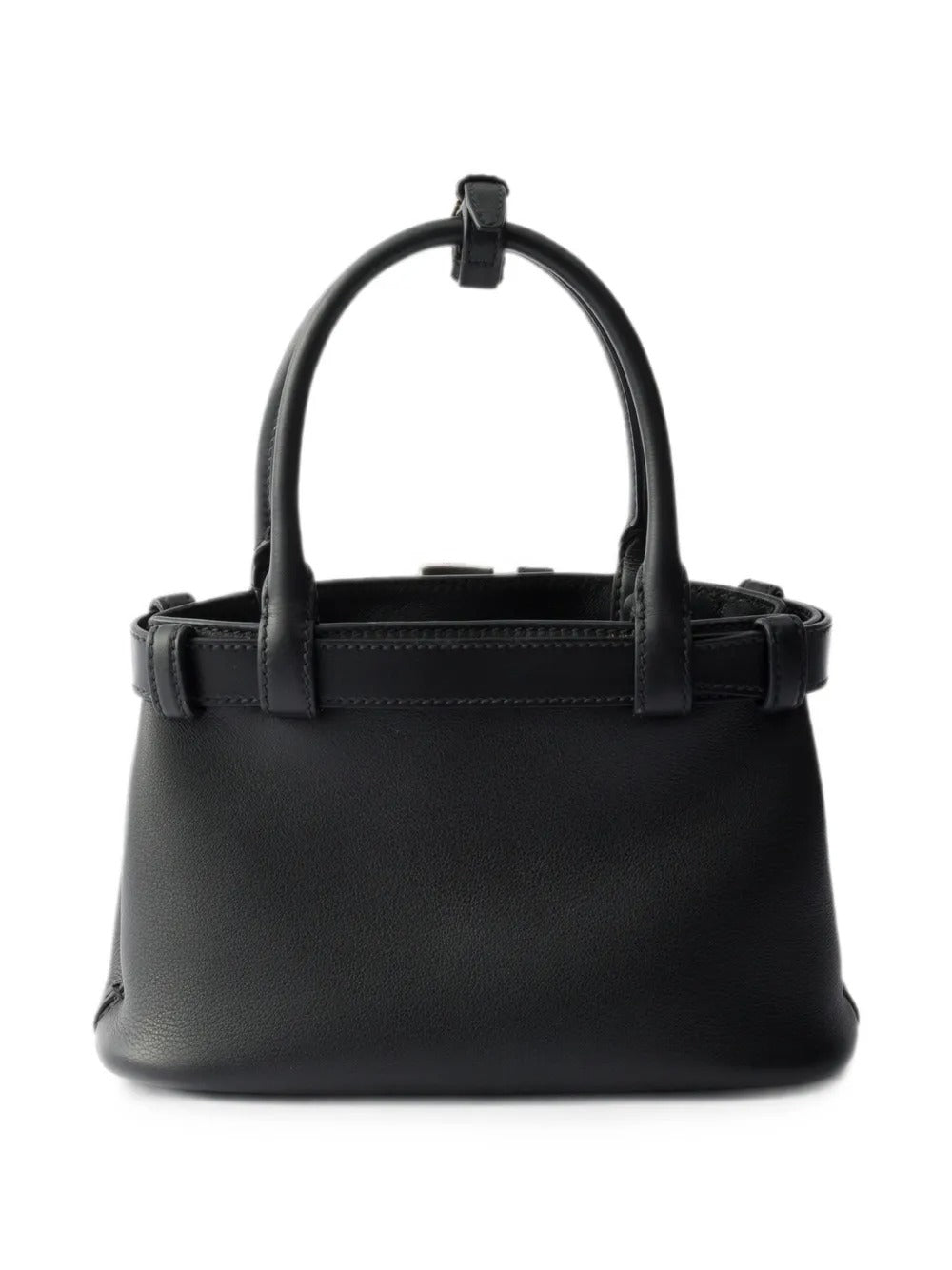 Buckle small leather bag with belt
